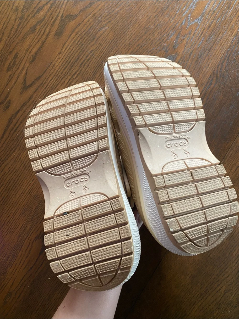 CROCS Platform Clogs in Light Cream